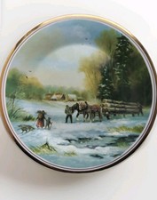 Vintage Edwardian Fine China Collectors Plate Charms of Country Life Days End