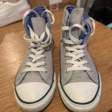 Converse All Star Ladies Trainers Size 4.5 Excellent Condition Grey High tops