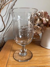 Beautiful Antique Victorian Glass etched celery vase ideal for flowers or candle