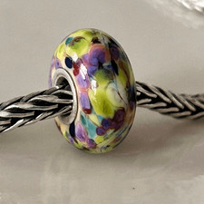 TROLLBEADS Authentic TrollStone LAA 925S Purple Green Pink Blue Mosaic Confetti