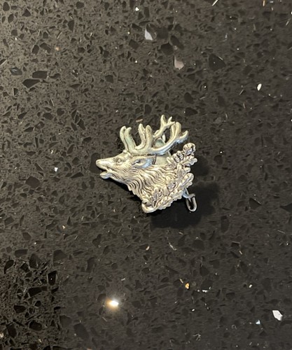 Antique vtg silver tone stag - antique,