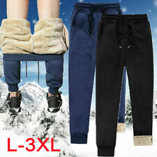 Men Winter Fleece Lined Thick Thermal Trousers Athletic Joggers Loose Warm Pants