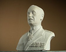 Carved Stone French Military Bust c.1945.