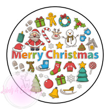 Merry Christmas Round Stickers