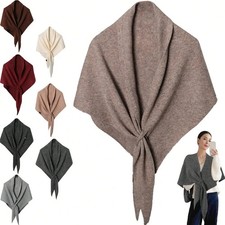 Wool Shawl Wraps, Women's Solid Color Shawl, Knitted Shawls and Wraps