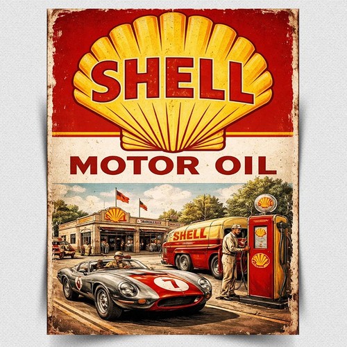 Shell motor oil - shell, sign