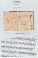 1803 PORTSMOUTH PMK NAVAL LETTER HMS APOLLO TO MRS SALLY IMPEY BLOOMSBURY LONDON