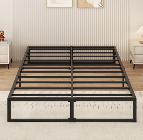 Black metal bed - black,