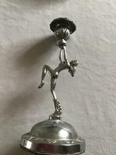 Vintage 1940s Art Deco Naked Dancing Woman Chrome Candlestick Holder