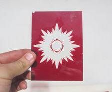 Victorian Stained Glass Window Door Panel Old Red Rare Antique Sun Star 3.5"x5"