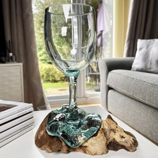 Molten Glass Wine Glass Teak