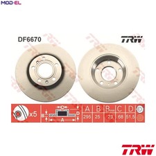 2x BRAKE DISC DF6670 FOR VW