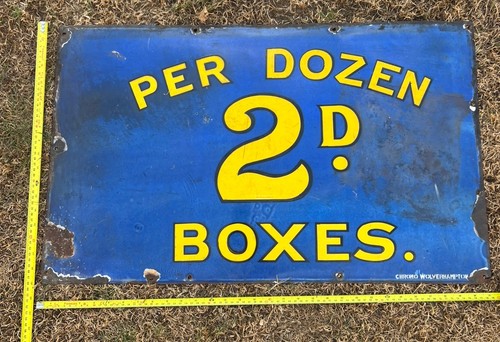Original eggs enamel sign - ,