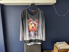 Long Sleeve Top Butler & Wilson Puppy Dog Motif Sweet Terrier, Size L approx 40"