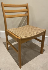 Mid-Century Danish 4 Dining Chairs - Beech Paper Cord