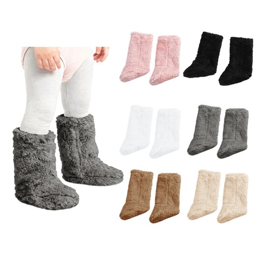 Unisex baby plush booties - plush,
