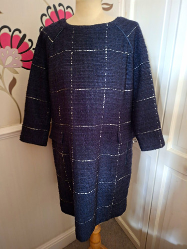Joules navy tweed check shift - navy,