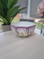 Vintage NEW HALL Hanley Staffs Lustre Hexagon Colourful Handpainted Bowl - 8" 