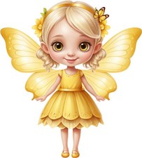 Watercolour Golden Fairy Wall Art Bedroom Laptop Car Vinyl Sticker Decal 6 Sizes