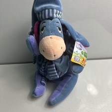 Official Disney 12” Eeyore Dressing Gown Velboa Plush Soft Toy With Tags