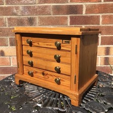 Vintage Wooden 3xDrawer Cabinet for Coins, Medals, Pens etc Table Top 30x24x19cm