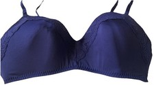 New Without Tags George Lace Trim Padded Non Wired Navy Blue 36C