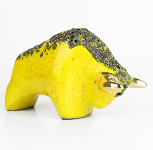 Vintage ceramic bull buffalo - bull,