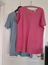 2 Cotton Traders Short Sleeve Tunics Size 18