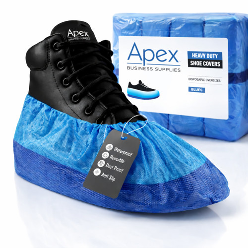 Blue disposable shoe covers - blue,