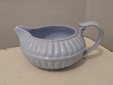 Cute Vintage Blue Ribbed Milk Jug
