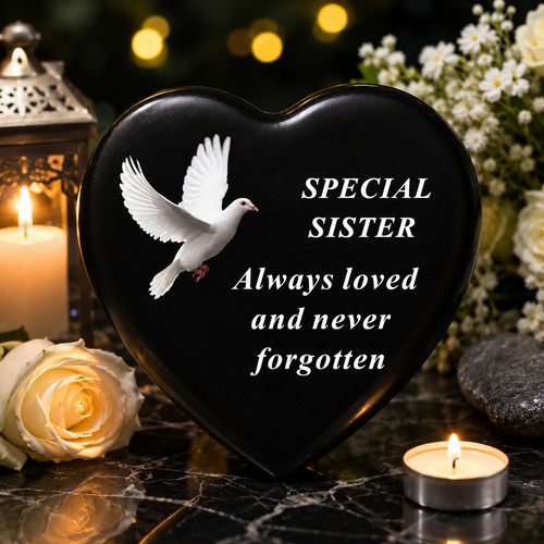 Sister memorial dove heart - sister,