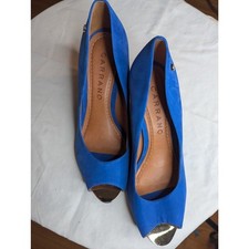Carrano Blue Suede Peep Toe