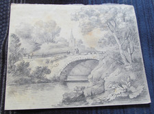 Antique pencil sketch rural - antique,