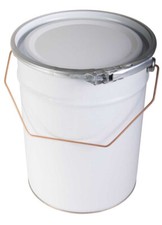 Empty Paint Mixing Tin & Lid White 5 Litre 5L Metal Lid Lock Ring White Lacquer