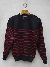Breton Sailors/Fishing Jumper - Binic by Saint James 100% Wool - Navy & Medoc