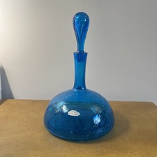 Blenko Blue Crackle Glass