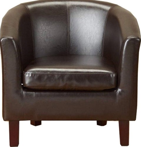 1home bonded leather tub chair - leather,