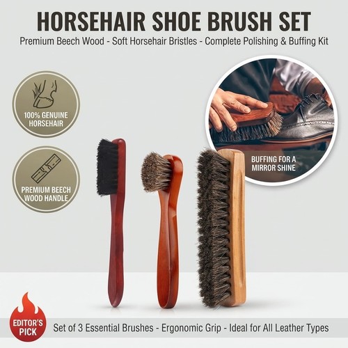 Shoe brush set cleaning kit - 3,