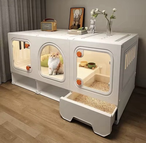 Cat house transparent drawer - house,