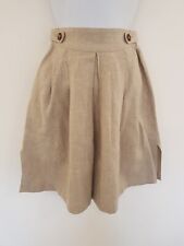 Vintage Skirt Short Linen Dirndl Austrian Pleated Retro Size 4 Viking Pockets