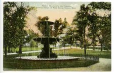 BOSTON COMMAN, BREWERS FOUNTAIN, BULFINCH STATEHOUSE, MASSACHUSETTS, Circa 1900