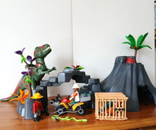 Playmobil - Dinosaur Volcano Eruption  - 70327  In Excellent Condition with Book