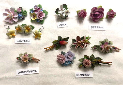 Vintage flower brooch lot - flower,