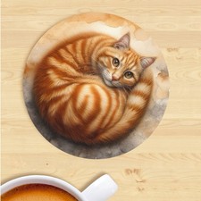 Ginger Tabby Cat Coaster, Gift