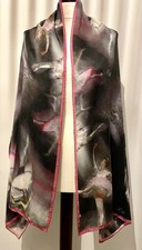 Stunning TED BAKER Ballet Dancers Print Hand Rolled Long 100% Silk Scarf/Shawl