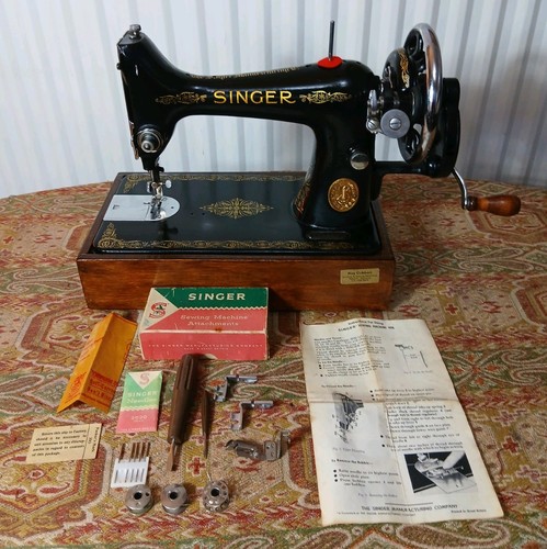 Singer 99k hand crank sewing - hand,