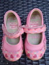 Osh Kosh B'gosh Mary Jane Leather Shoes Pink Heart Size 5 Very Good Condition