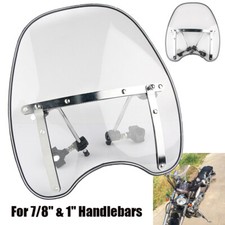 Universal 7/8" 1" Handlebar Motorcycle Clear Windshield Windscreen For Harley UK