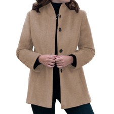 Ladies Long Sleeve Wool Coat