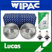LAND ROVER DEFENDER CRYSTAL CLEAR HEADLIGHTS WIPAC WITH +100% LUCAS LIGHTBOOSTER